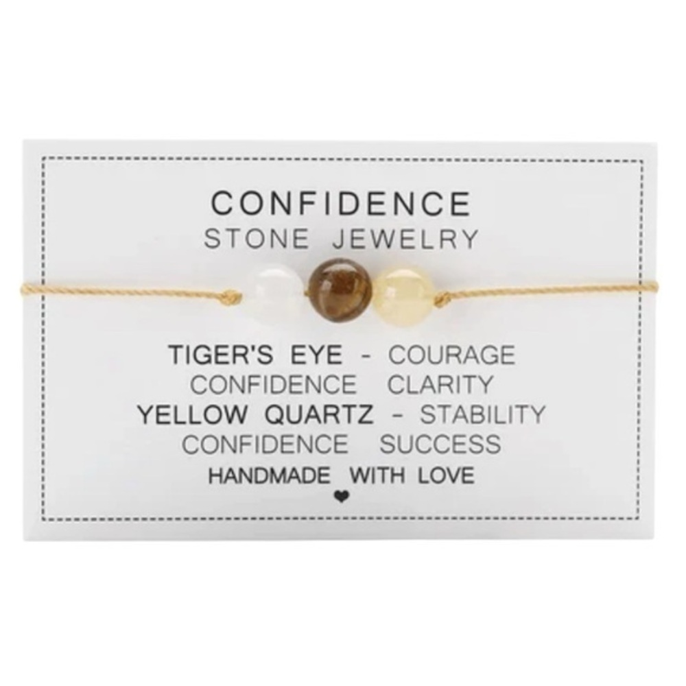 Adjustable 'Confidence' Natural Stone Wish / Friendship Bracelet